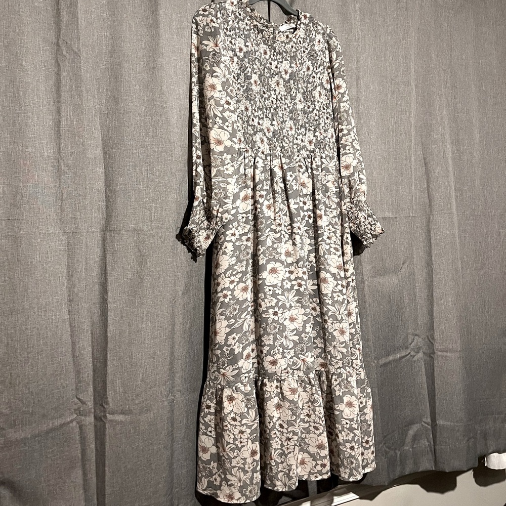 Grey floral dress